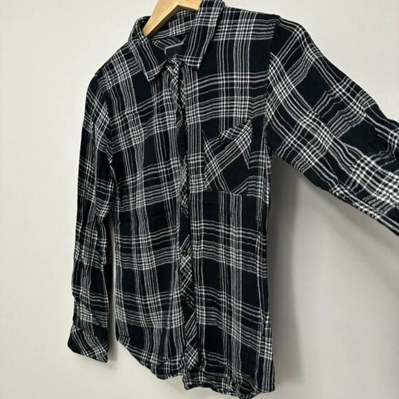 Rails Hunter Button Down Plaid Shirt Black and White Women's Size XS - Picture 8 of 12